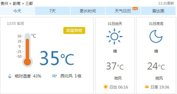 四方村天气预报更新通知